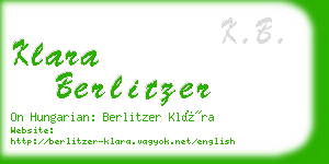 klara berlitzer business card